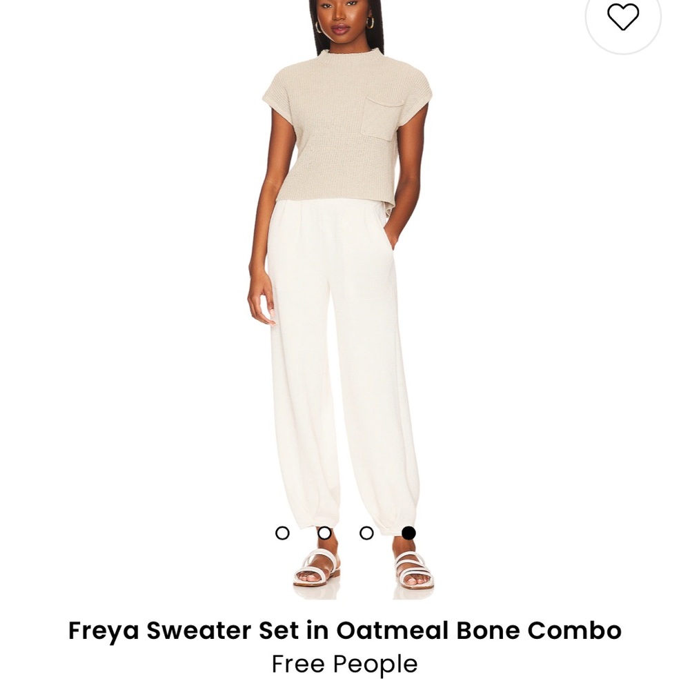 Free People Freya Sweater Set in Oatmeal Bone size Small